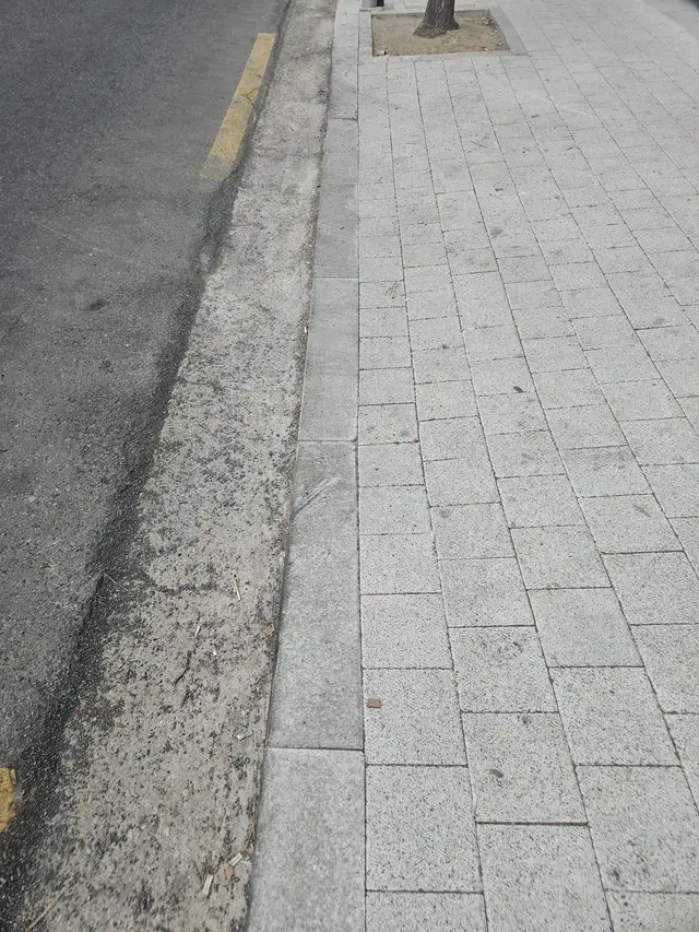 강남 도로변 경계석 시공전후 작업전